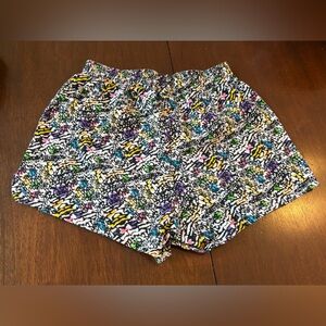 Soffee 100% Cotton Abstract Multicolor Pattern Shorts Athletic Sporty Bottoms